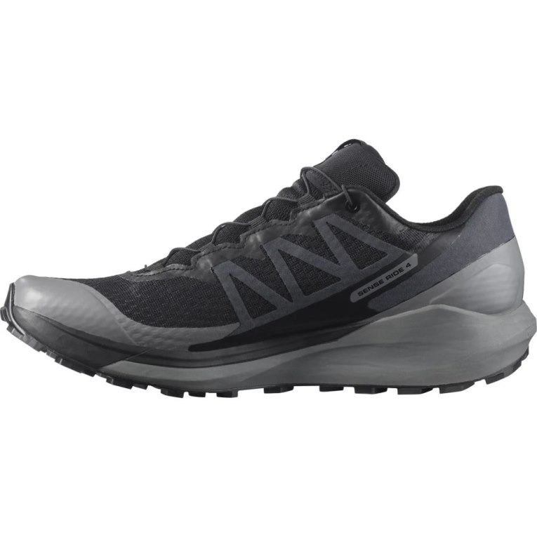 Black Salomon Sense Ride 4 GTX Invisible Fit Men's Trail Running Shoes | IE OF5836